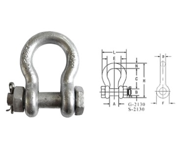 Shackle-G2130 US BOLT TYP ANCHOR SHACKLE
